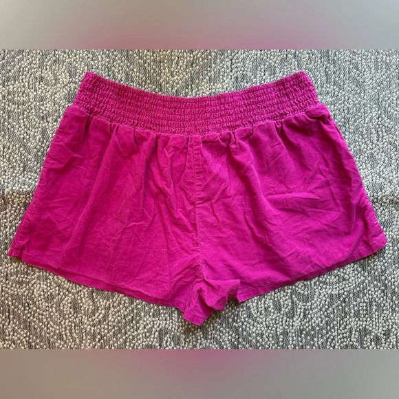 WILD FABLE Retro Lightweight Magenta Velvet Corduroy Ruched Elastic Shorts Large - Picture 5 of 12